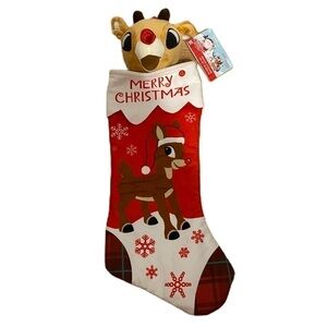 Rudolph the Red Nosed Reindeer Musical Christmas Stocking NEW Plays Song